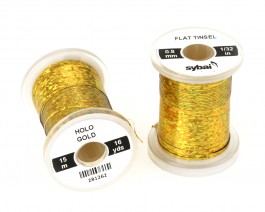 Flat Tinsel, 0.8 mm, Holographic Gold (Yellowish)